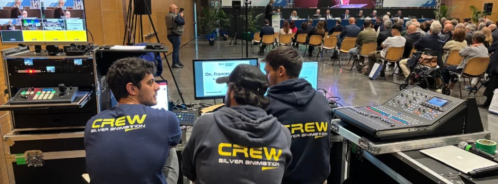 Staff in regia durante un evento