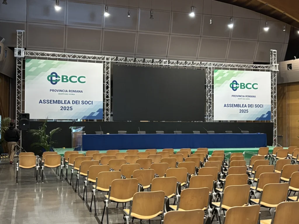 LED wall centrale per conferenza aziendale a Roma